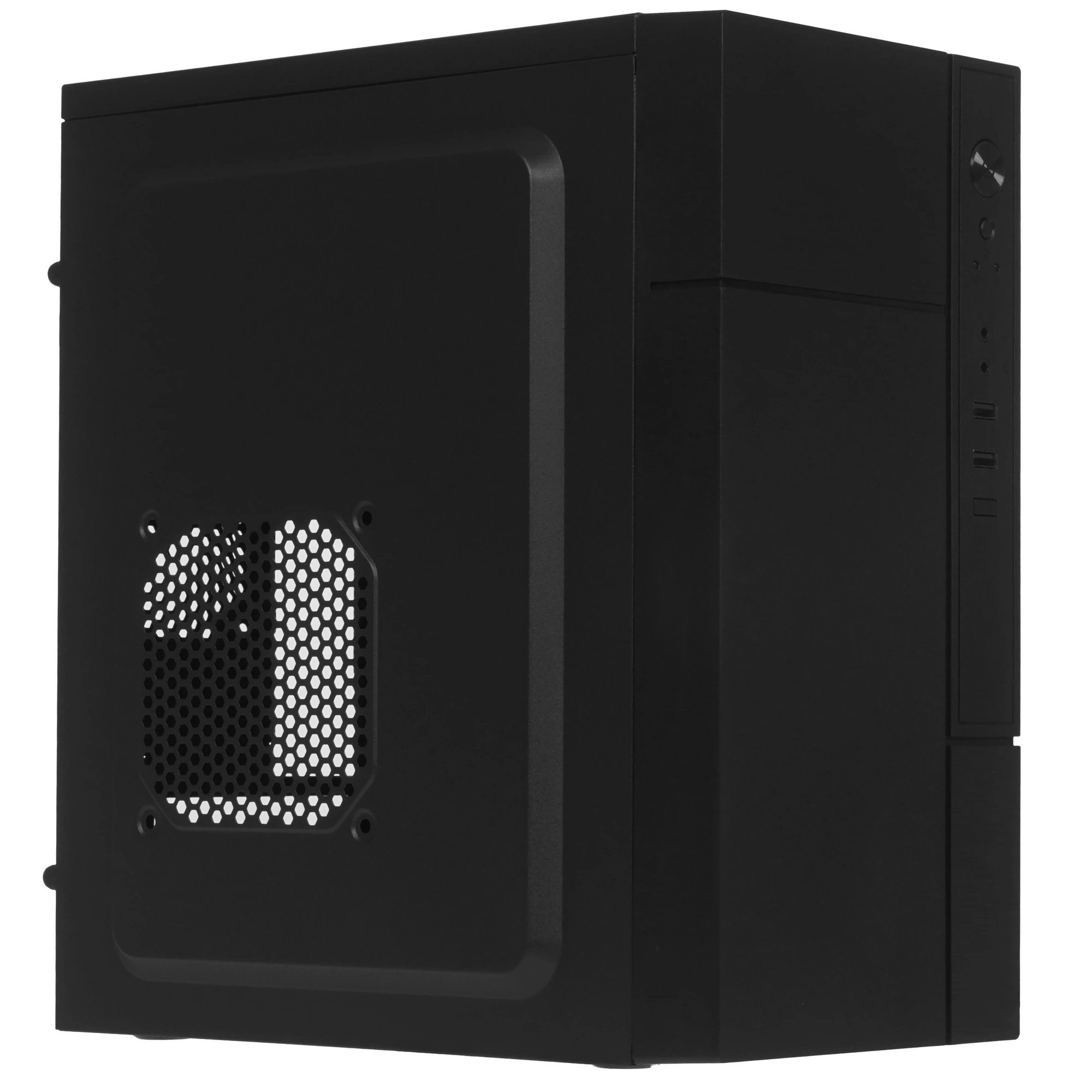 Корпус Foxline FZ-017 Forza без БП, mATX black, w/o PSU, w/2xUSB2.0, w/pwr cord, Fan