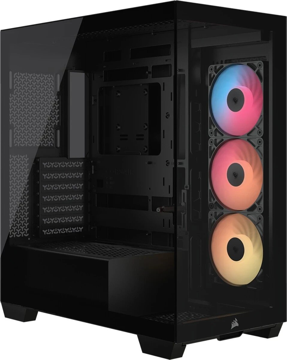 Корпус Corsair 3500X RS-R ARGB (CC-9011322-WW), без БП, Midi-Tower, TG, 3x120mm 2xUSB-A 3.2, 1xUSB Type-C, E-ATX, ATX, mITX Black