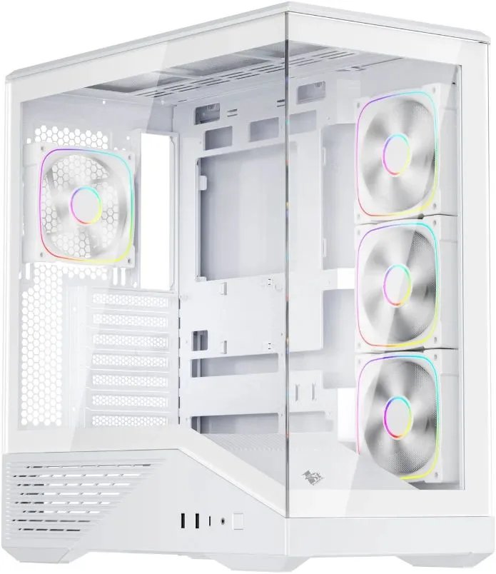 Корпус 1STPLAYER GM7 ARGB White (GM7-WH-3FN7R-W-1FN7-W) / ATX / 4x120mm ARGB fans