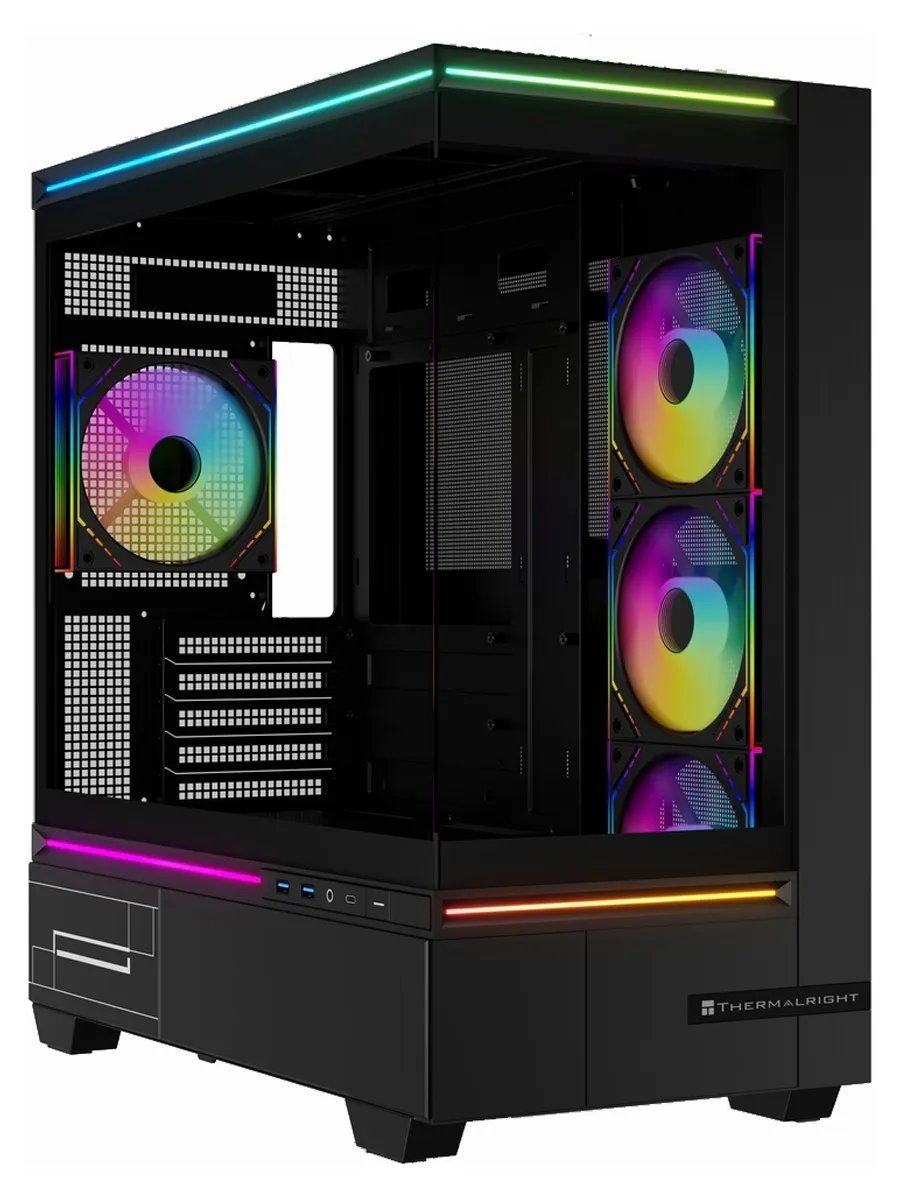 Корпус Thermalright M10 Black Fan4-M (TRTLM10BF4M) / TG / 4x120mm ARGB PWM Fans / USB Type-C / mATX
