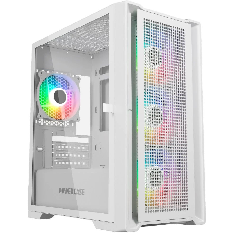 Корпус Powercase Alisio Micro X4W V2 (CAMCXW-A4), Tempered Glass, 4х 120mm ARGB fans, ARGB HUB, белый, mATX