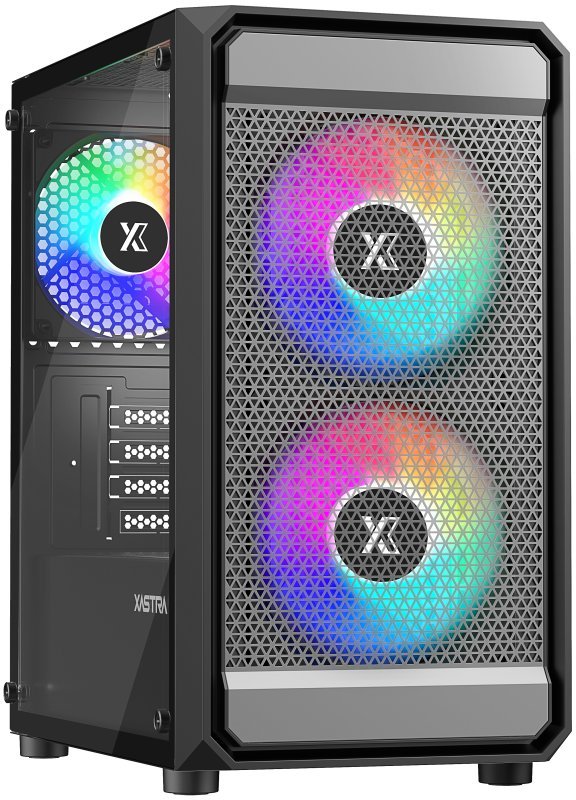 Корпус XASTRA A303M 3FRGB Black (A303M-2FC14F-1FC12F) mATX/Mesh/ tempered glass / 2x140mm + 1x120mm FRGB fans