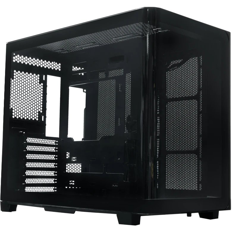 Корпус XASTRA QR600 0F-UC (QR600-0F-UC-L) Black ATX/Aquarium/Curve Glass/Led Strip/No fans/Type-C