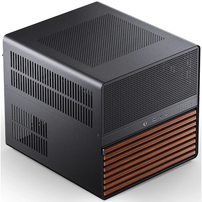 Корпус JONSBO N5 Black Mini-Tower, 3x120mm, ATX, E-ATX, mITX, XL-ATX, 1xUSB3.2 Gen2 Type-C, 1xUSB3.0, 1xAudio, Wood panel