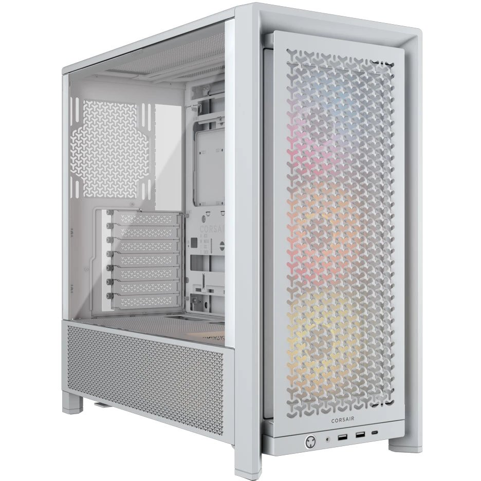 Корпус Corsair Frame 4000D RS ARGB (CC-9011297-WW), без БП Midi-Tower, TG, 3x120mm 2xUSB-A 3.2, 1xUSB Type-C, E-ATX, ATX, mITX White