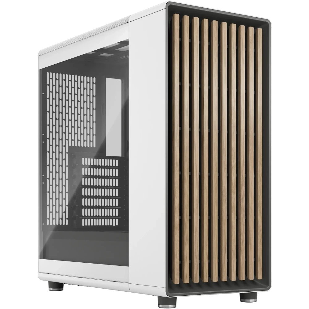Корпус Fractal Design North TG Clear Tint (FD-C-NOR1C-04), без БП, Midi-Tower, 2x140mm, 2xUSB-A 3.2 + 1xUSB Type-C ATX, mITX Wood pan