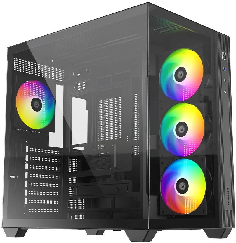 Корпус ID-Cooling View 510 ARGB Black ATX/win TG/4 fans/Gen2 Type C/CPU 162mm/GPU 407mm/ no PSU