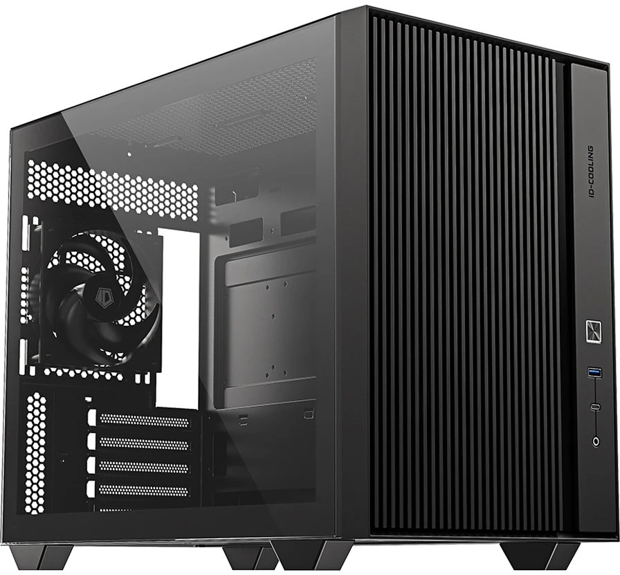 Корпус ID-Cooling Flow 500 AIR Black mATX/win TG/2 fans/Gen2 Type C/CPU180mm/ GPU 403mm/no PSU