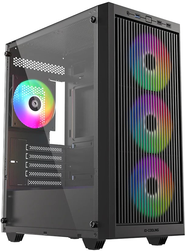 Корпус ID-Cooling Ware 300 ARGB Black mATX/win TG/ 4 fans/ Type C/ CPU 160mm/ GPU 320mm/ no PSU