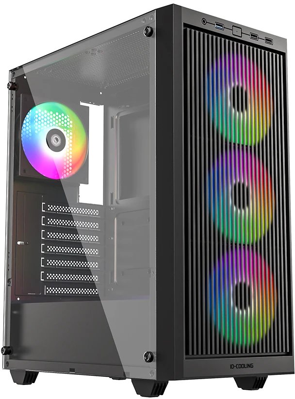 Корпус ID-Cooling Ware 310 ARGB Black ATX/ win TG/ 4 fans/ Type C/ CPU 160mm/ GPU 320mm/ no PSU