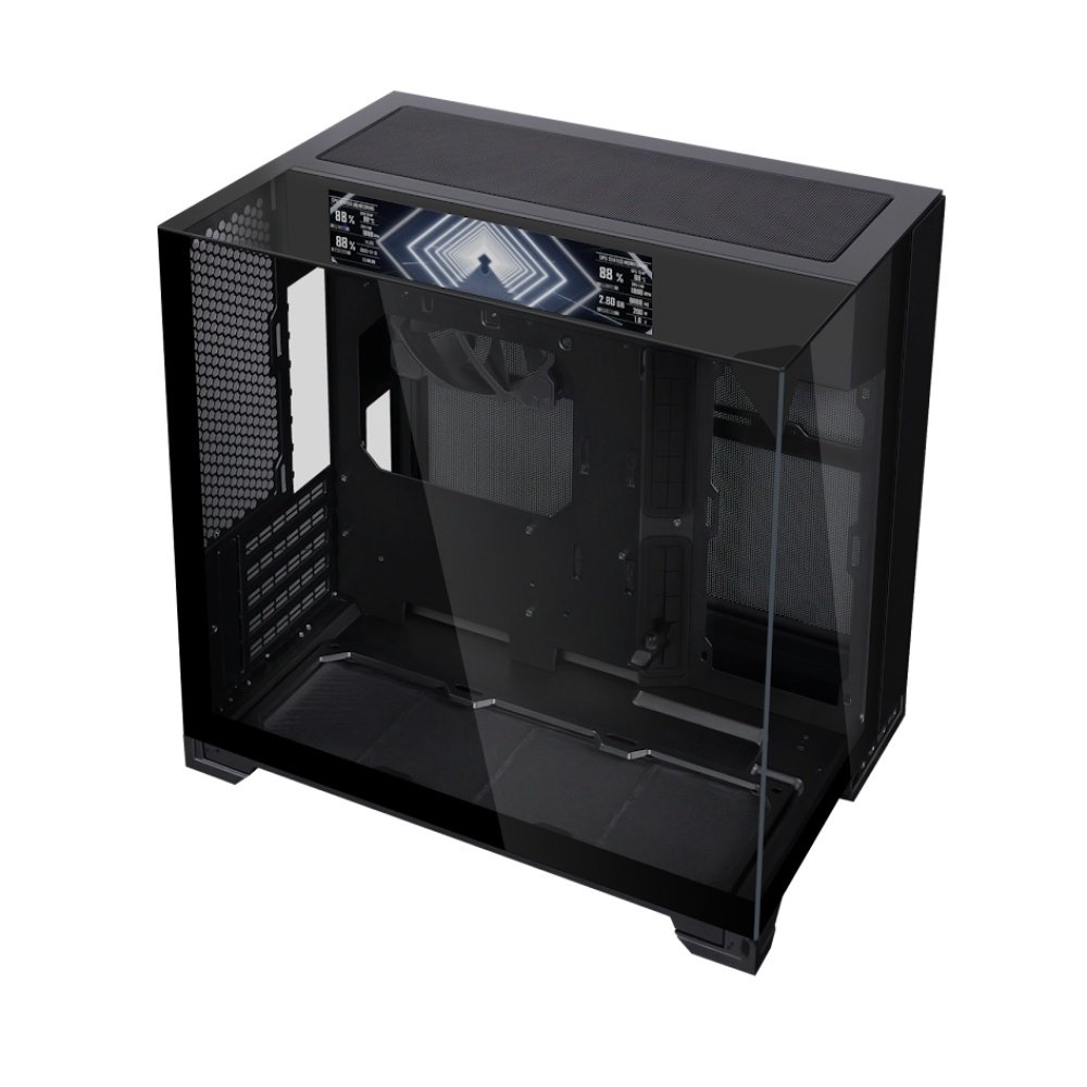 Корпус Lian Li O11 Vision-M Digital (G99.O11VMDX.R0) / Black / 9.2" LCD screen / 1 x 140mm PWM Fan / Mini-Tower, TG