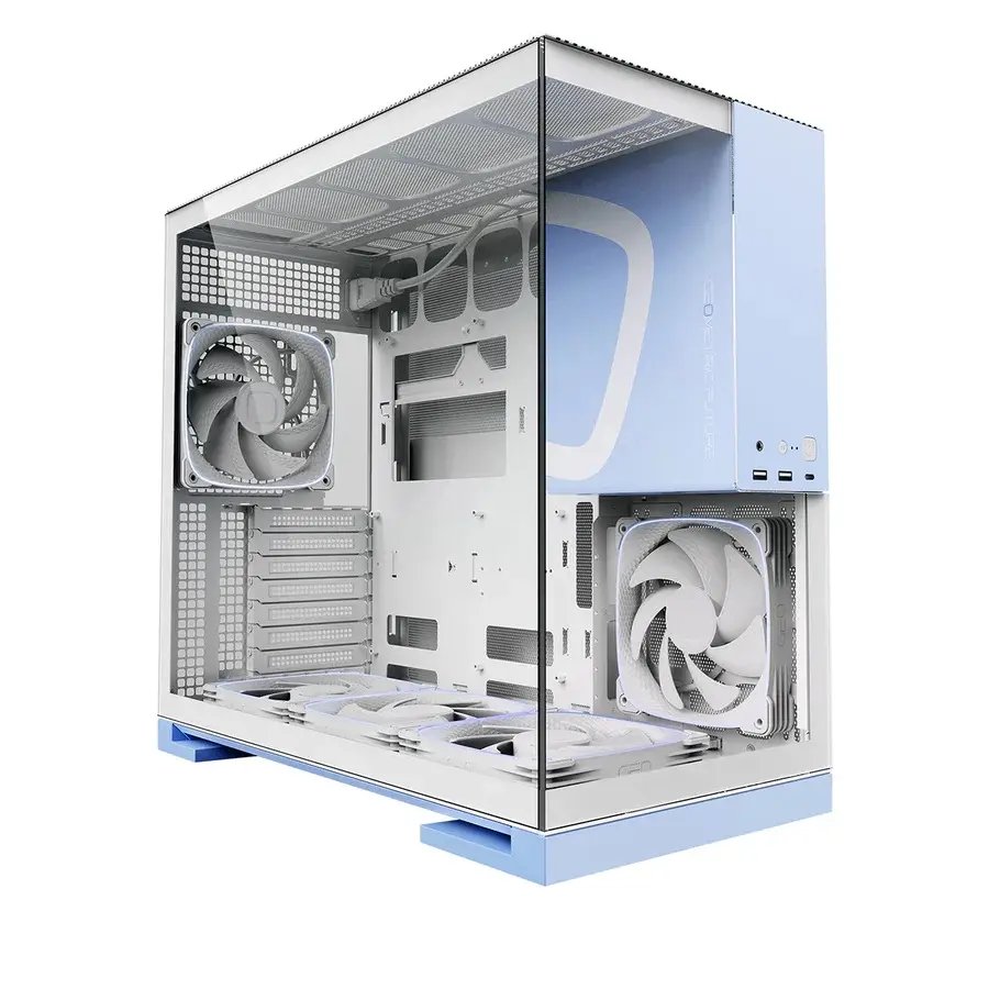 Корпус Geometric Future Model 5 White Blue with fans (1AM5WKPB01100) / mid tower, E-ATX / 5x140mm ARGB fans