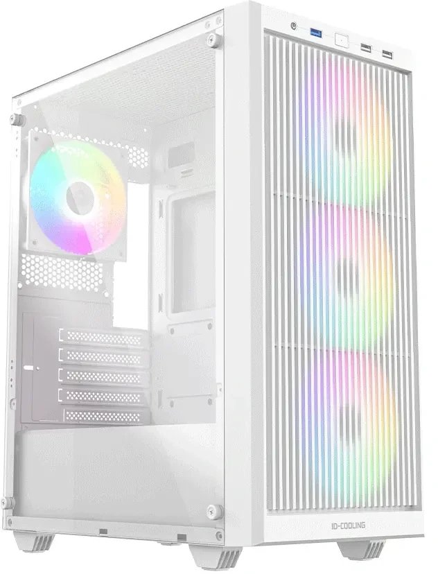 Корпус ID-Cooling Ware 300 ARGB White mATX/win TG/ 4 fans/ Type C/ CPU 160mm/ GPU 320mm/ no PSU