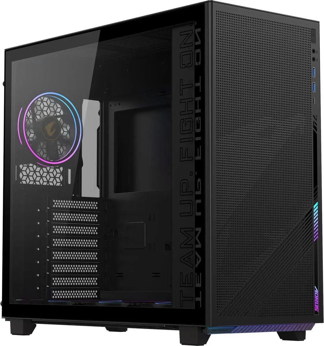 Корпус Gigabyte GB-AC400G черный (28300-AC400-1CKR) без БП ATX 2xUSB3.0 1xUSB3.1 audio bott PSU