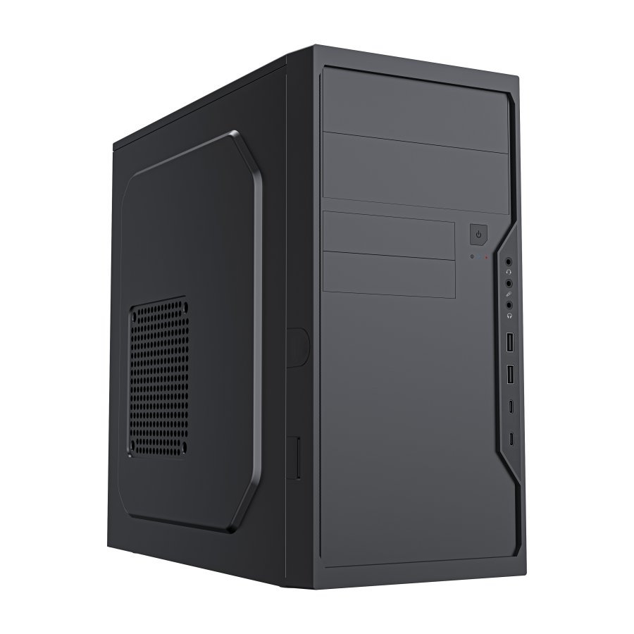 Корпус Foxline FL-733R (FL-733R-FZ500R-U2C2) с БП 500Вт, mATX, 2x5.25EXT, 2x3.5EXT, 5x3.5INT, 2xUSB2.0, 2xUSB-C (19pin), HDA, w/o FAN