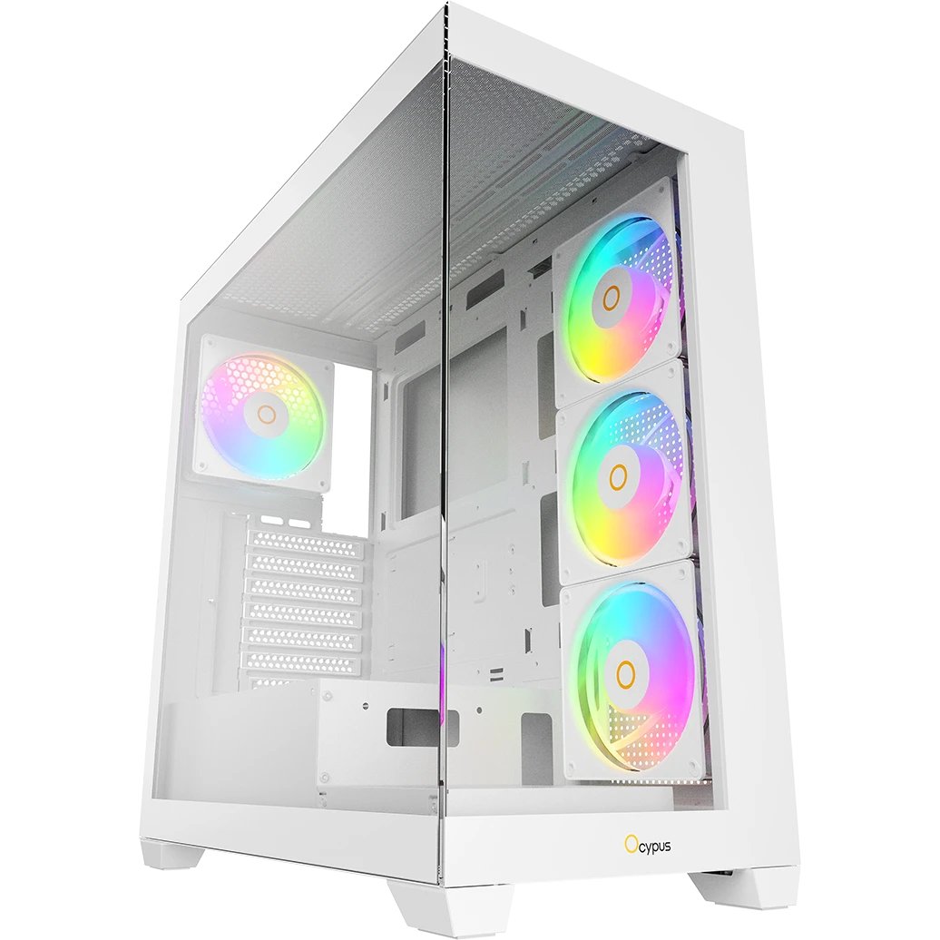 Корпус Ocypus Gamma C72 WH ARGB (Gamma-C72-W-HD400XX-GL) ATX / win / white / 4 ARGB fans / no PSU / Tempered Glass