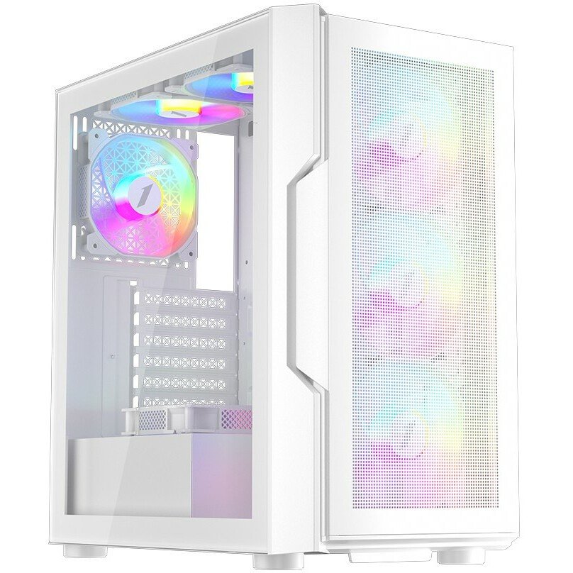 Корпус 1STPLAYER TRILOBITE T7-P White / ATX / 4x120mm LED fans / T7-P-WH-4F1-W