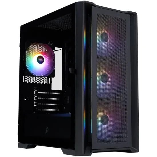 Корпус 1STPLAYER Trilobite T4 Mesh FRGB Black (T4-BK-4F1) / mATX / 4x120mm FRGB fans
