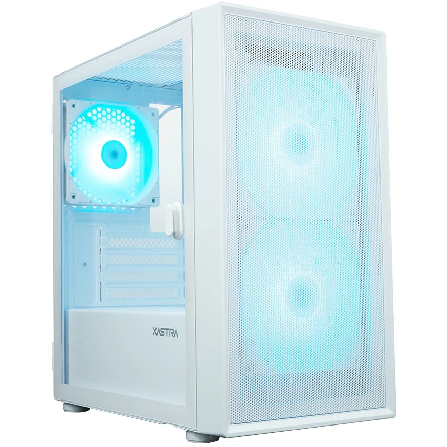 Корпус XASTRA A305M 3ARGB White (A305M-2FC14A-1FC12A-D-WH) mATX/Mesh/ tempered glass / 2x140mm + 1x120mm ARGB PWM FC fans/ Door