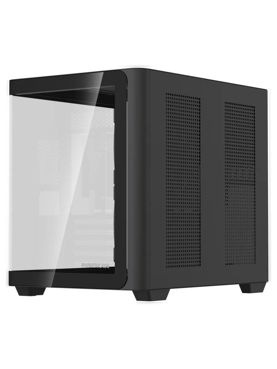 Корпус Powercase Vision Micro M5B (CVMM5B-A3), Curved Glass, Type-C, 3x 120mm ARGB PWM Fan, чёрный, mATX
