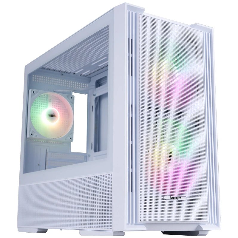 Корпус 1STPLAYER AU6 ARGB White (AU6-WH-2FA7-14-W-2FA7R-W-1FA7-W) / mATX / 2x140mm 3x120mm ARGB fans
