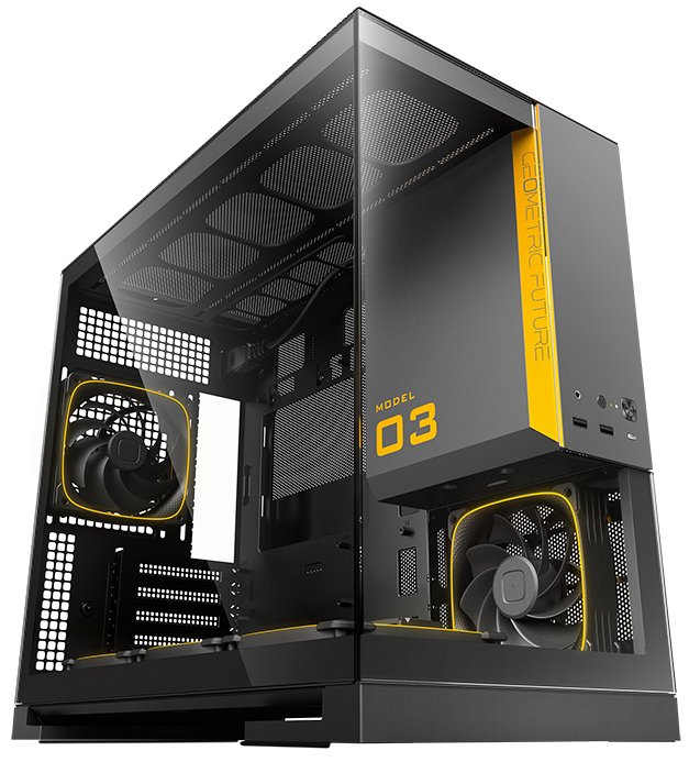 Корпус Geometric Future Model 3 Black Gray with fans (1AM3NZBK00110) / mATX / 5x120mm ARGB fans