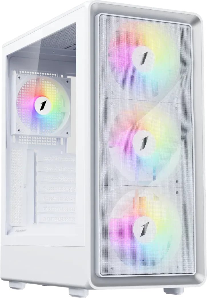 Корпус 1STPLAYER WA7 White (WA7-WH-3FA7-14-W-1FA7-W) / ATX / 3x140mm 1x120mm ARGB fans