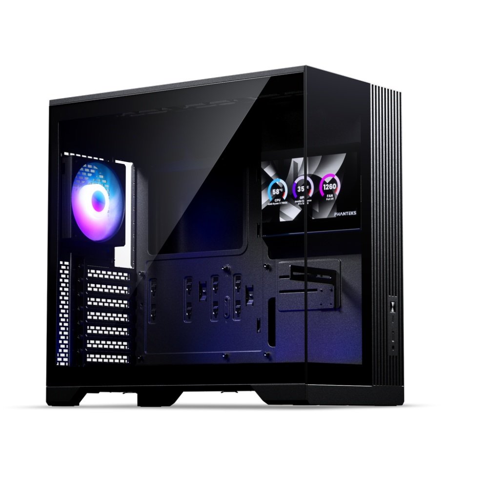 Корпус PHANTEKS XT V5-LCD, Black (PH-XT525VL_DBK01), 7" LCD Screen, 1x120mm + 1x360 ARGB Fan, Tempered Glass, ATX