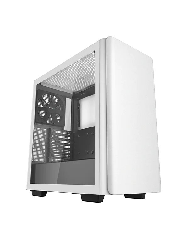 Корпус Deepcool CK500 WH без БП, боковое окно (закаленное стекло), 1x140мм вентилятор спереди и 1x140мм вентилятор сзади, белый, ATX