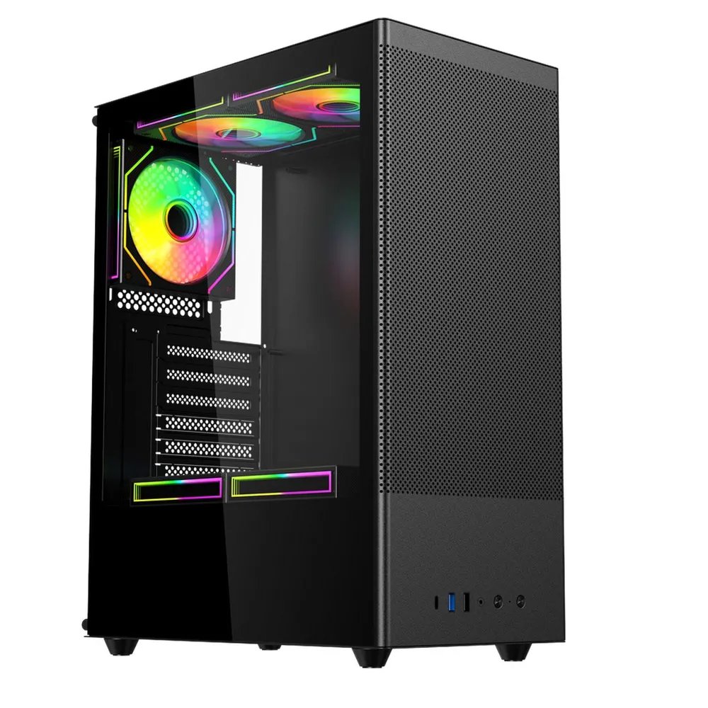 Корпус ACD Citadel 108B (AH-SI2G0-000) ATX, Type-C + 2XUSB ports + HD audio combo, Mesh, TG, Black