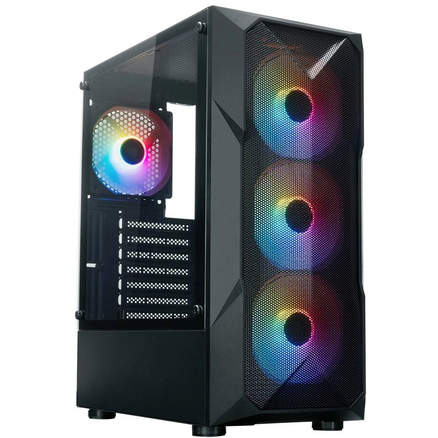 Корпус XASTRA A304 4FRGB Black (A304-4FC12F) ATX/Mesh/halfl-size TG/4x120mm FRGB FC fans