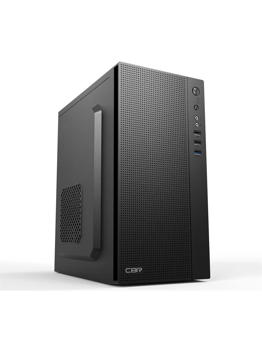 Корпус CBR MX12 (PCC-MATX-MX12-550W), Minitower c БП 550W PSU-550-12MD (550W/120mm), mATX, 1*USB 3.0, 2*USB 2.0, HD Audio+Mic, Black