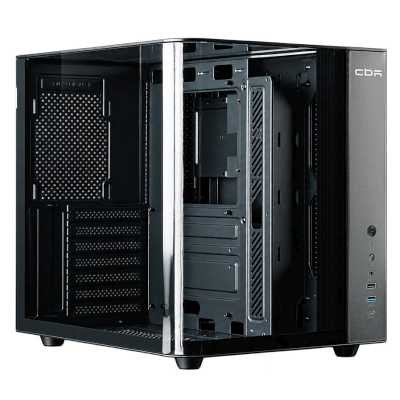 Корпус CBR Cube X850BK (PCC-ATX-X850BK-WPSU), без БП, ATX, 1*USB Type-C, 1*USB 3.0, 1*USB 2.0, HD Audio+Mic, Black