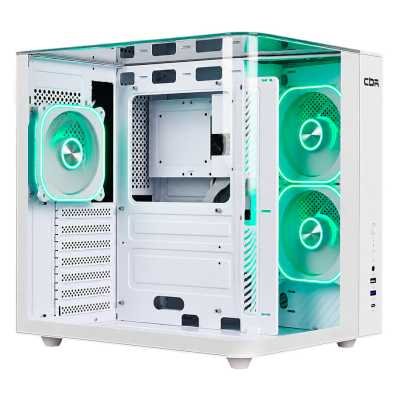 Корпус CBR Cube X860WT (PCC-ATX-X860WT-WPSU), без БП, ATX, 1*USB Type-C, 1*USB 3.0, 1*USB 2.0, HD Audio+Mic, 3*fans, White