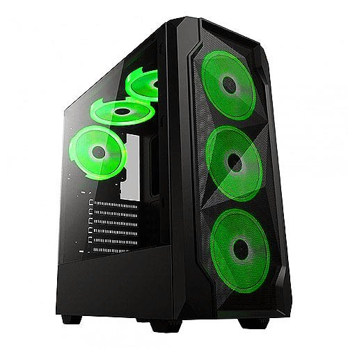 Игровой корпус: DeTech DT-8010 Black (Green LED)