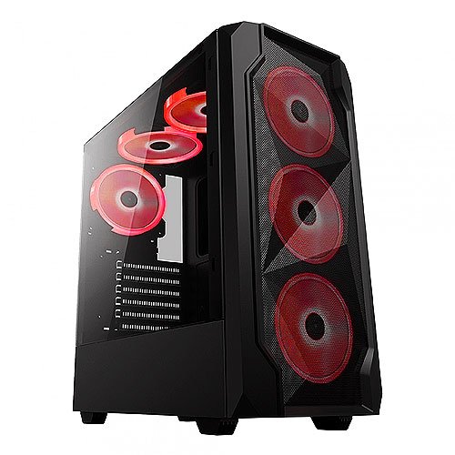 Игровой корпус: DeTech DT-8010 Black  (Red LED)