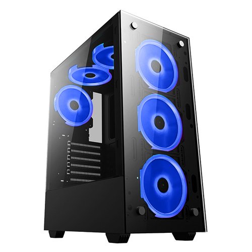 Игровой корпус: DeTech DT-8012 Black (Blue LED)