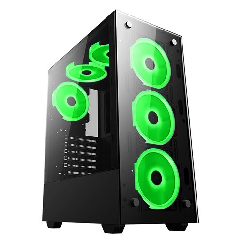 Игровой корпус: DeTech DT-8012 Black  (Green LED)