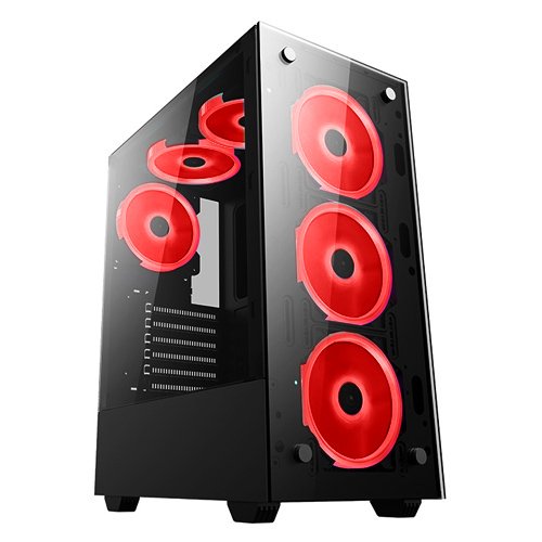 Игровой корпус: DeTech DT-8012 Black (Red LED)