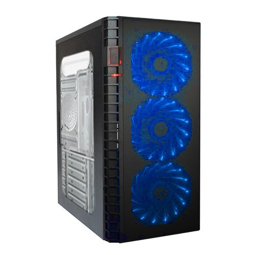 Игровой корпус: DeTech C3131S USB 2.0 Blue Прозрачная боковая панель