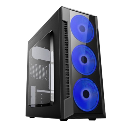 Игровой корпус: DeTech C3147S USB 2.0 Blue Прозрачная боковая панель