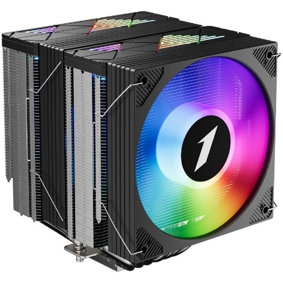 Кулер 1STPLAYER Cryo CY12L-D Black (CY12L-D-BK) / 6HPx6mm, dual tower, 2x120mm ARGB fans, 750-1900 RPM, 57.6 CFM, 38.2 dBA
