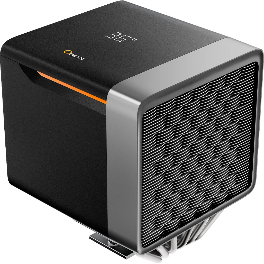 Кулер Ocypus Delta A62 EX BK Digital, 2x120mm ARGB Fan, Top Display Panel, 6 Heat Pipes, 4-Pin PWM, 600-1800 RPM, 31DBA
