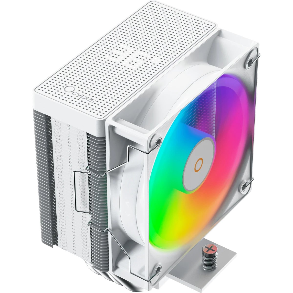 Вентилятор Ocypus Gamma A40 WH ARGB Digital, 100mm ARGB Fan, Top Display Panel, 4 Heat pipes, 4-Pin PWM, 600-2400 RPM, 29.5DBA, Hydro Bearing, LGA115X