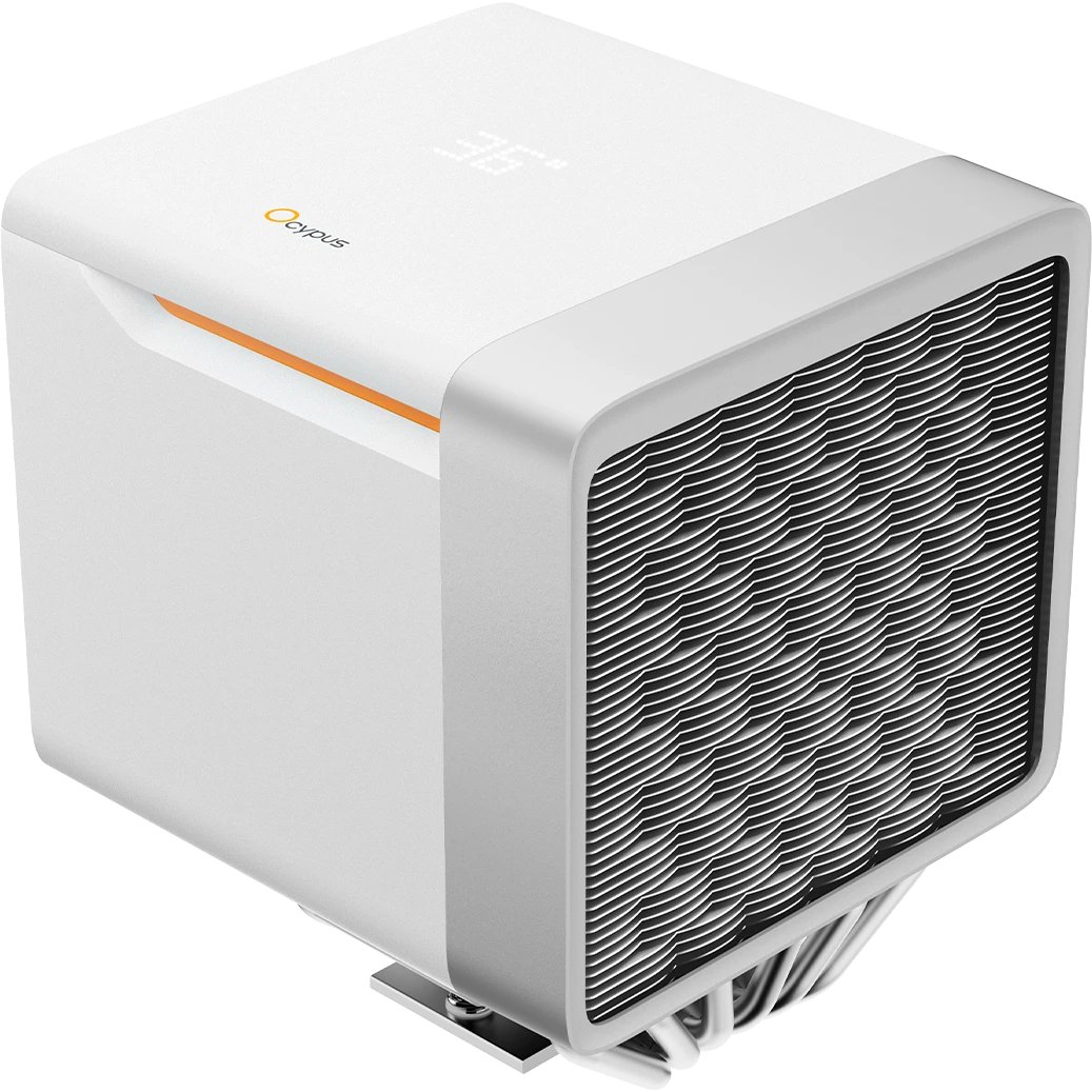 Кулер Ocypus Delta A62 EX WH Digital, 2x120mm ARGB Fan, Top Display Panel, 6 Heat Pipes, 4-Pin PWM, 600-1800 RPM, 31DBA
