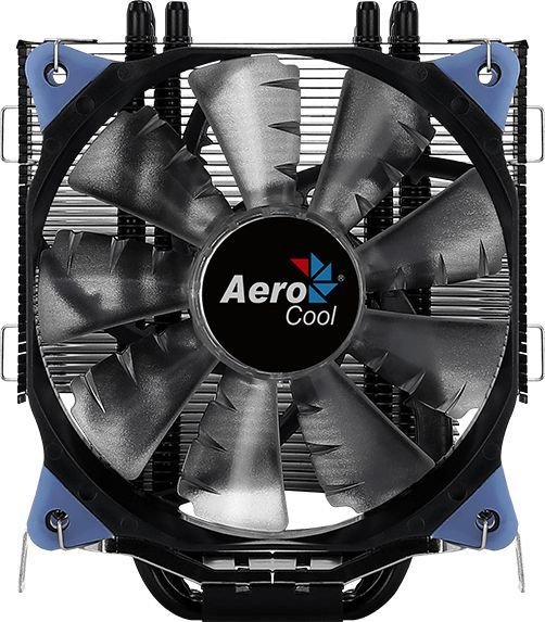 Охладитель AeroCool Verkho 5 Dark, Multi Sockets, 5 теплотрубок, TPD 150W, 4-pin PWM, fan Ф120x25mm, 1000-2000rpm, 15-27dBA, 27.2 - 56.4 CFM, HDB (hydro dynamic bearing)