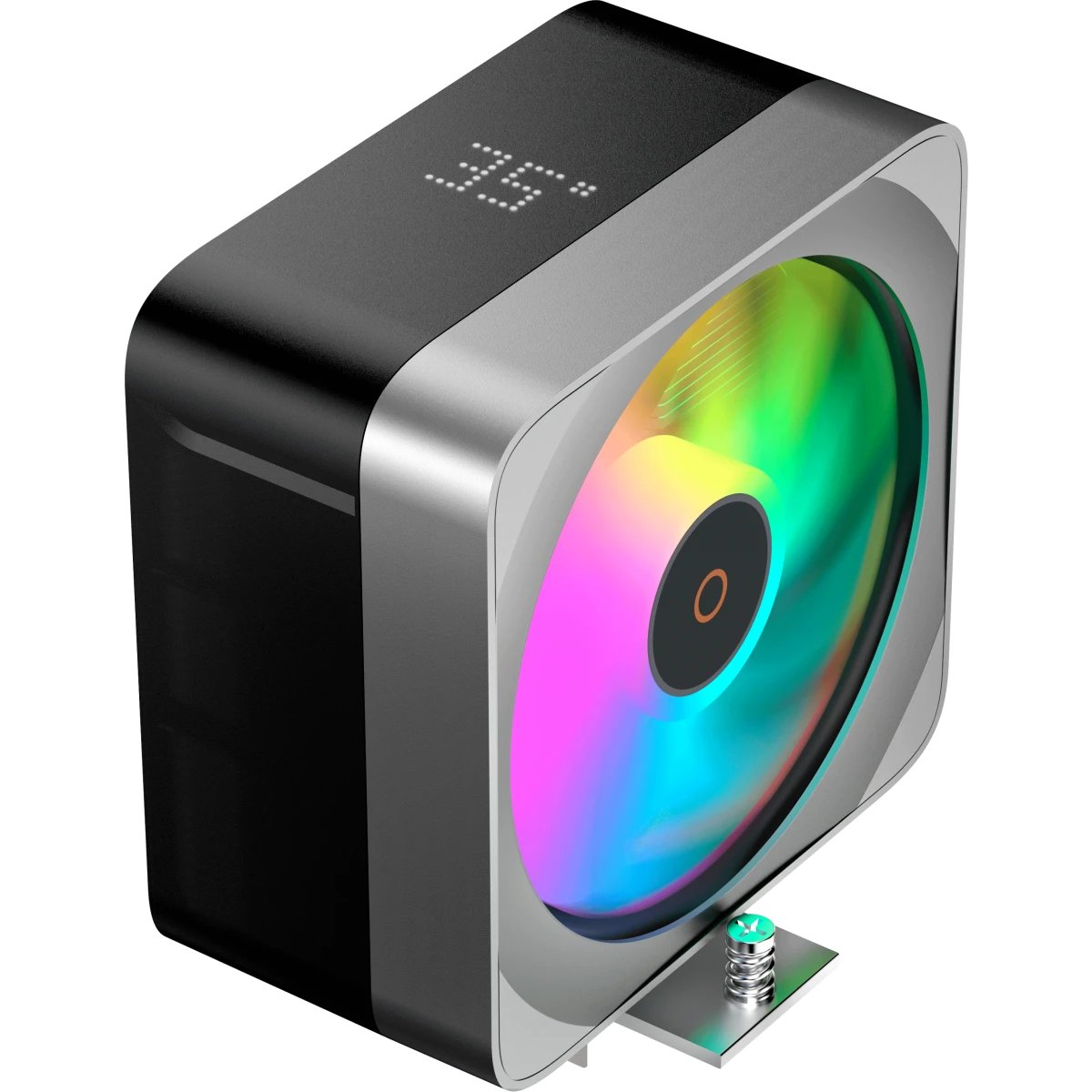 Кулер Ocypus Delta A40 EX BK Digital, 120mm ARGB Fan, Top Display Panel, 4 Heat Pipes, 4-PIN PWM, 500-1800 RPM, 29DBA, Hydro Bearing