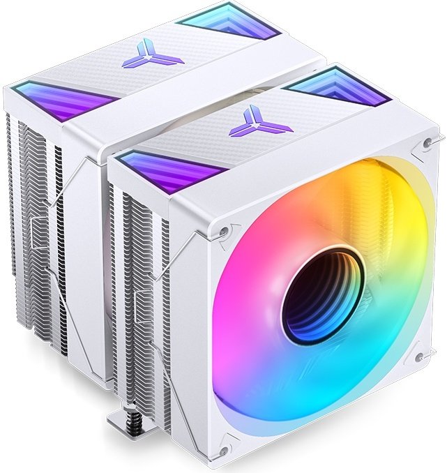 Кулер JONSBO CR-3000 ARGB White LGA20XX/1700/1200/115X/AM5/AM4 (TDP 260W, PWM, 2 x 120mm Black Fan, 7 тепловых трубок, медная база, белый)