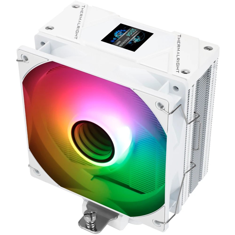 Кулер Thermalright Assassin Spirit 120 Vision White ARGB (AS120-Vision-WH-ARGB) Soc-AM5/AM4/1200/1700/1851 белый 4-pin 27dB Al+Cu LCD Ret