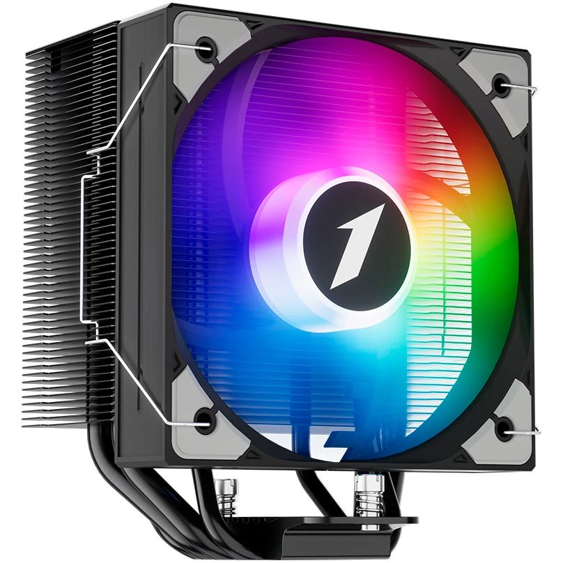 Кулер 1STPLAYER PS130 Black / 2HPx6mm + 2HPx8mm, 220W TDP, single tower, 1x130mm ARGB fan, 500-1600 RPM, 78 CFM, 32.3 dBA